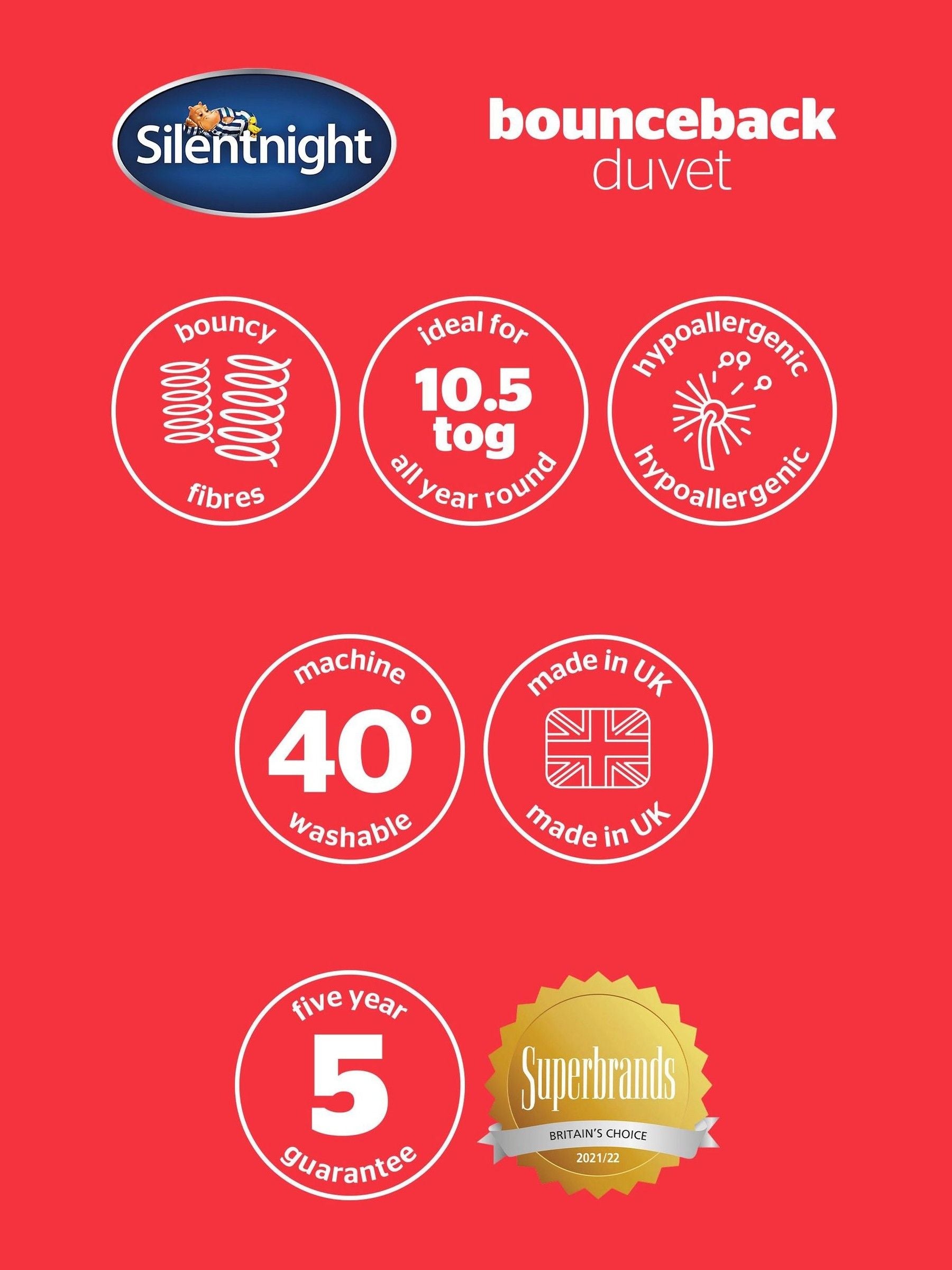 Silentnight Bounceback 10.5 Tog duvet (British brand)