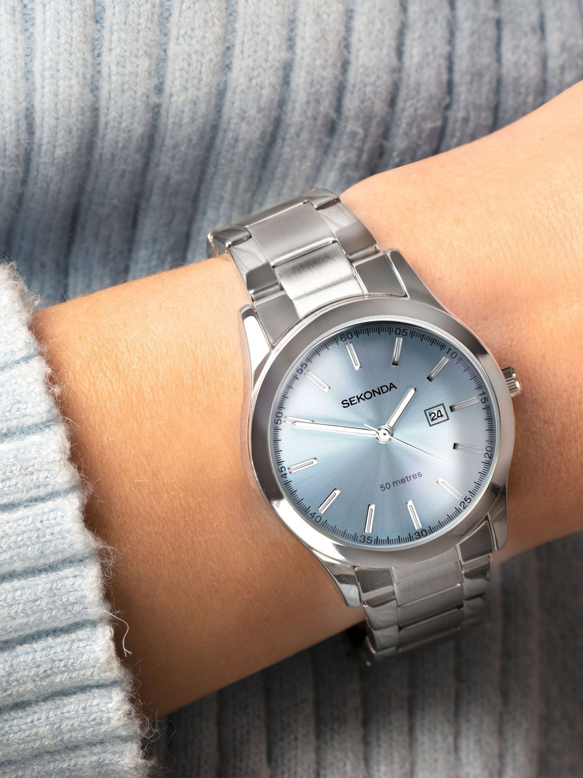 Sekonda Blue Pop Dial watch 34mm (British brand)