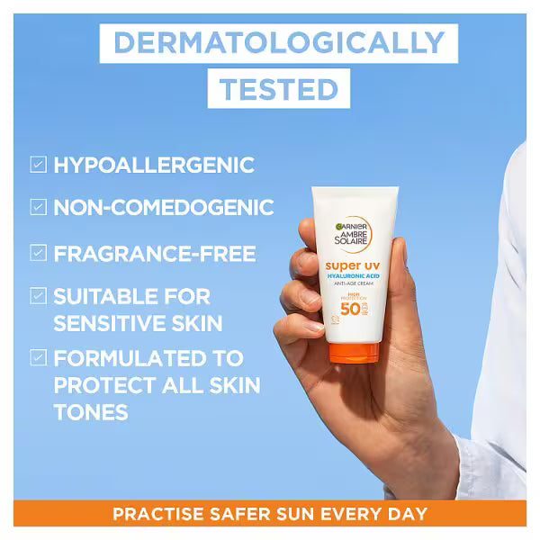 Garnier Ambre Solaire Anti-Age UV Protection Cream SPF50 50ml, UK version