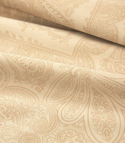 Double Flat Cotton Sheet with Coastal Paisley Pattern, 240cm x 280cm