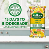 Zoflora Lemon Zing Antibacterial Multi-surface Wipes   70 per pack - McGrocer