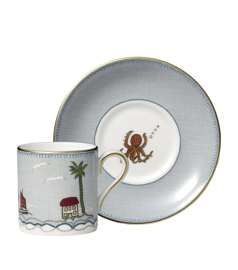 Wedgwood Kit Kemp Sailor's Farewell coffee cup and saucer (British brand)
