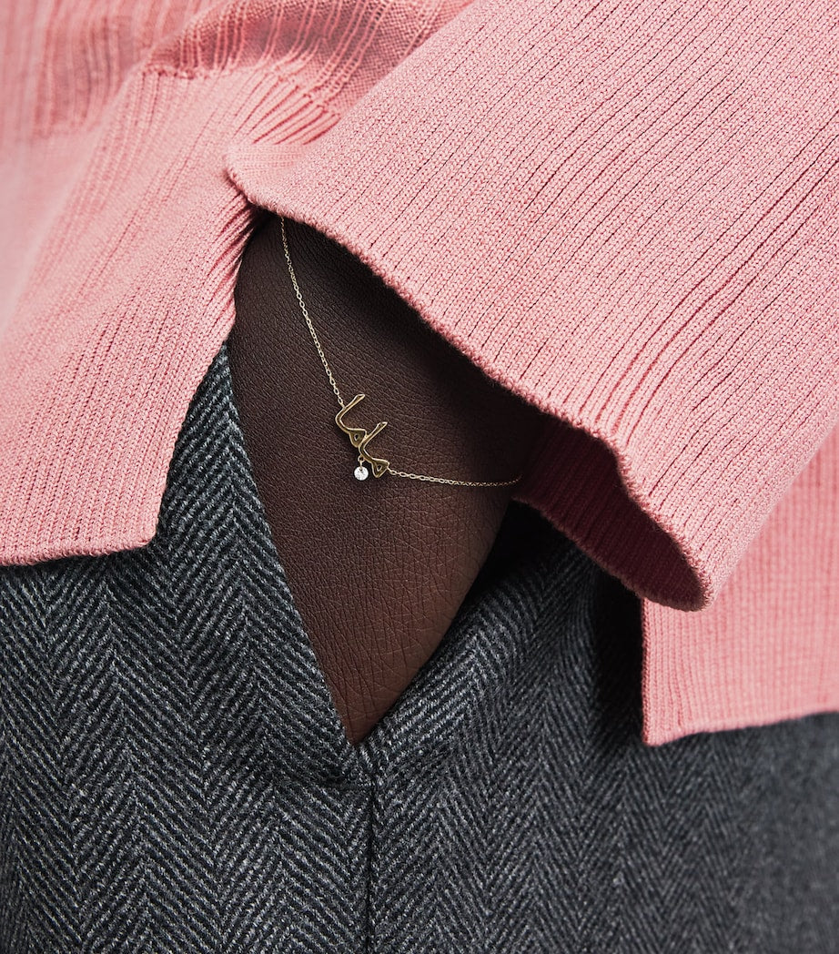 Persée Yellow Gold and Diamond Around the Words Mama Bracelet
