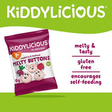 Kiddylicious melty buttons raspberry beetroot, imported from the UK