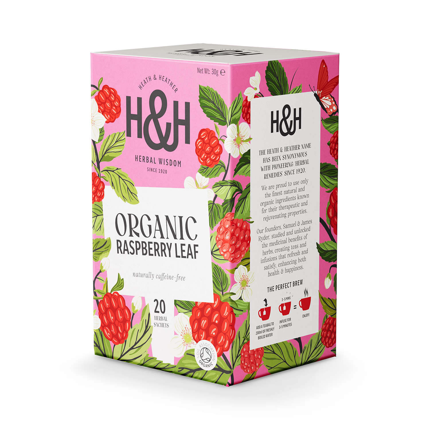 Heath & Heather Organic Raspberry Leaf 20 Tea Bags