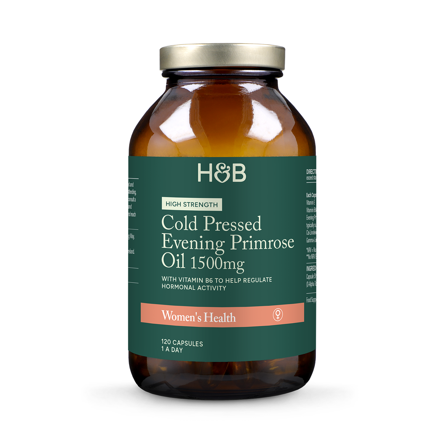 Holland & Barrett High Strength Cold Pressed Evening Primrose Oil 1500mg 120 Capsules - 998993
