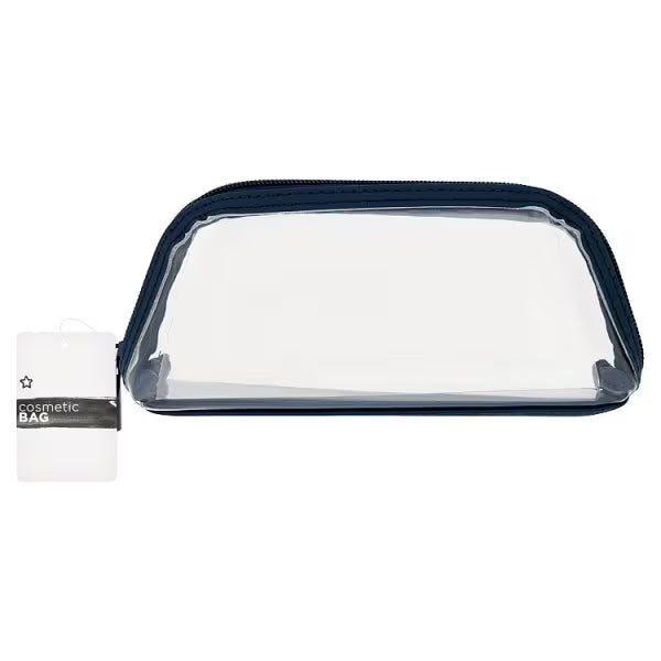 Superdrug Navy Clear Cosmetic Bag for makeup essentials storage (British brand)