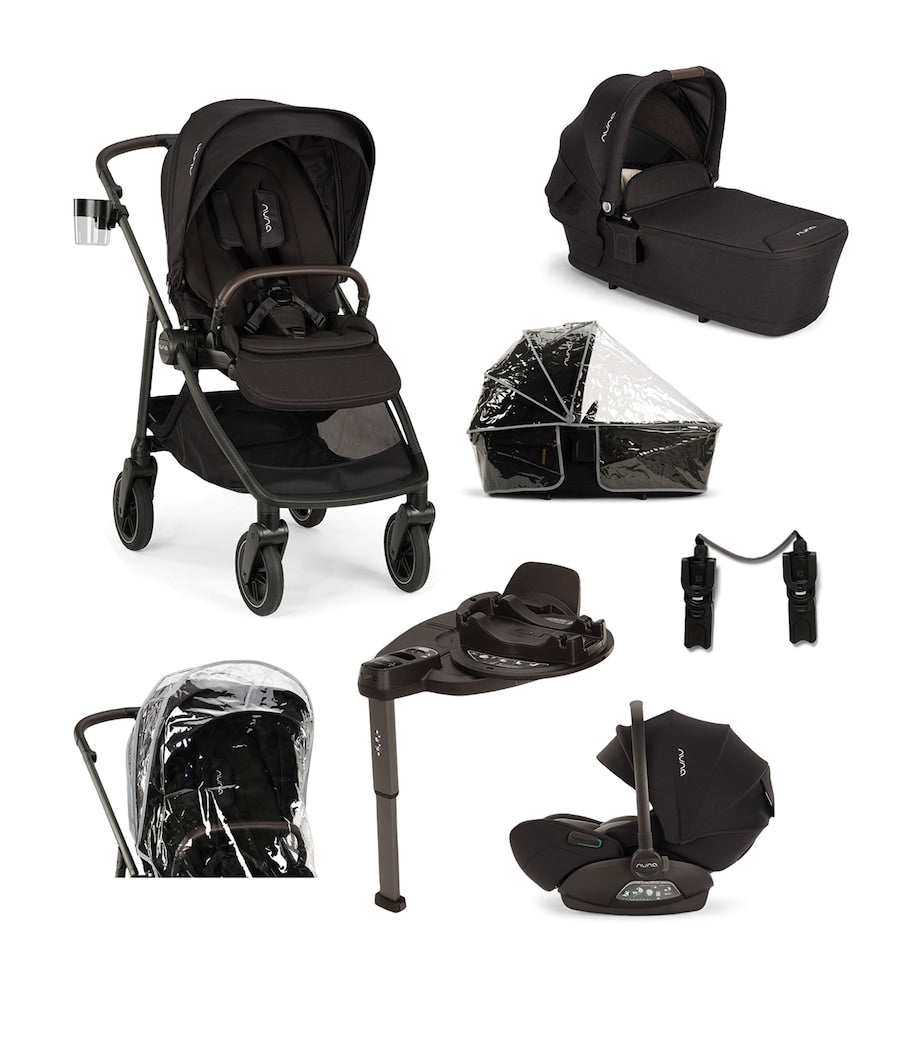 Nuna SWIV Pushchair, LYTL Carry Cot, ARRA Flex Car Seat and BASE Curv Adaptor Bundle