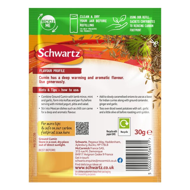 Schwartz Ground Cumin Refill Pack   30g - McGrocer