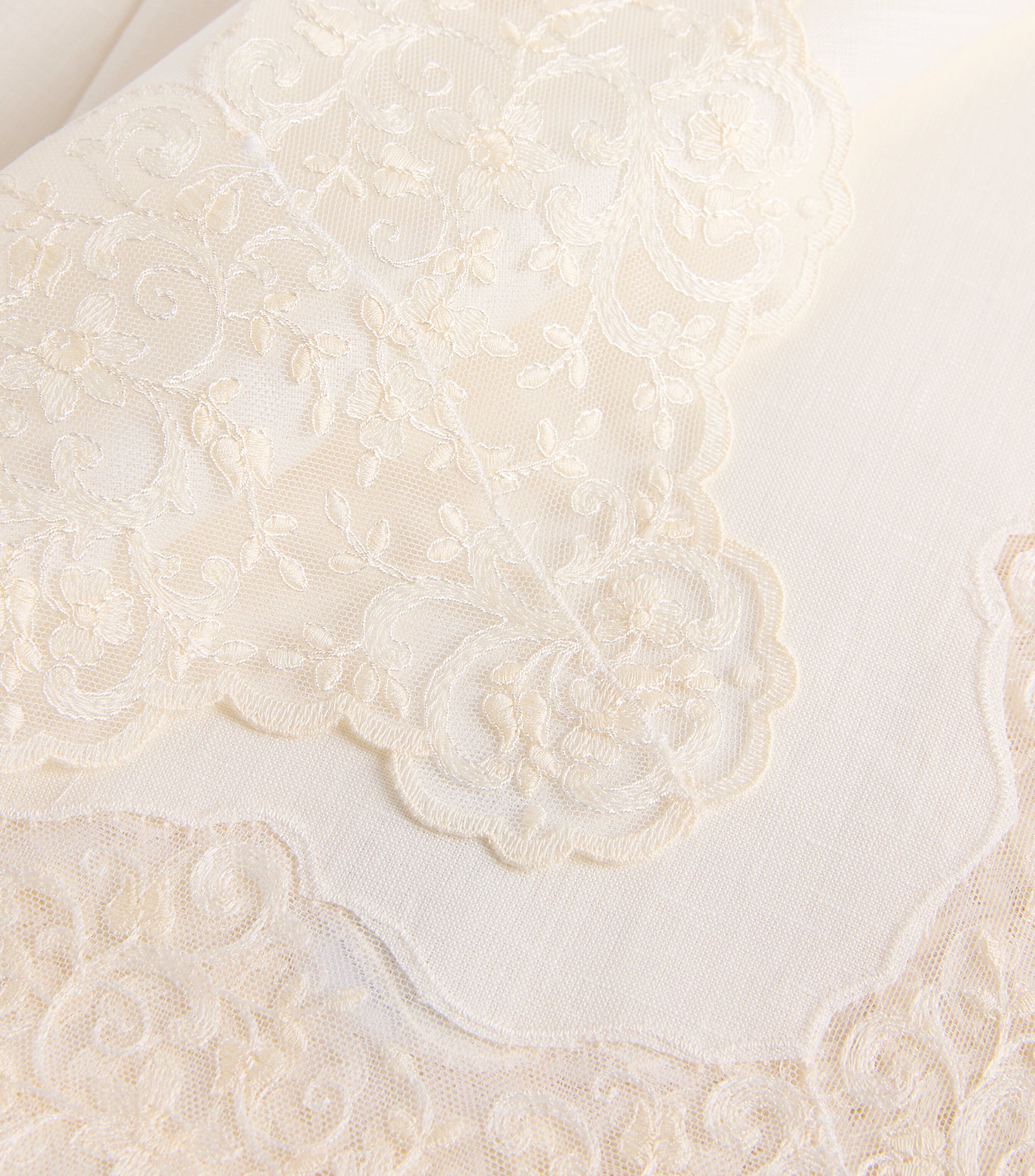 Dea Linen Lace-Trim Elite Table Runner 50cm x 210cm - British product