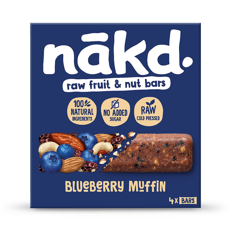 Nakd Raw Fruit Nut Blueberry Muffin Bars 18 x 35g