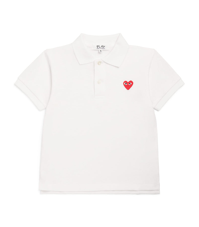 Comme Des Garçons cotton heart logo polo shirt for kids aged 2-6 years - British product