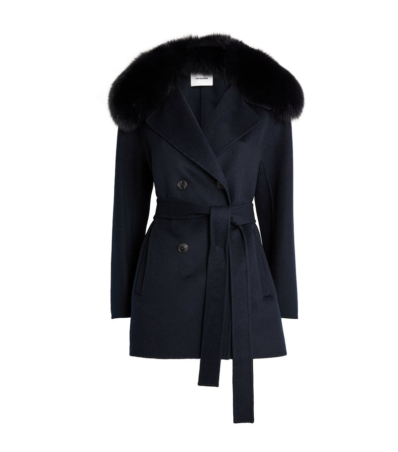 Wool Waistcoat with Lace Ruffles and Square Neckline