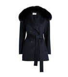 Wool Waistcoat with Lace Ruffles and Square Neckline