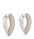 Engelbert Big White Gold and Diamond Drop Link Earrings