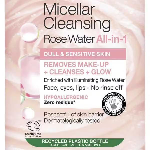 Garnier Micellar Water Rose Sensitive Skin 400ml, UK version
