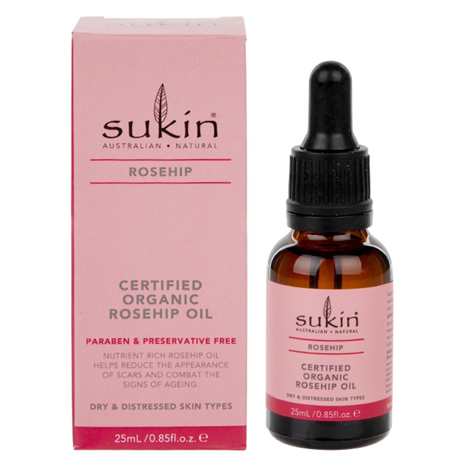 Sukin Certified Organic Rosehip Oil 25ml (British brand)