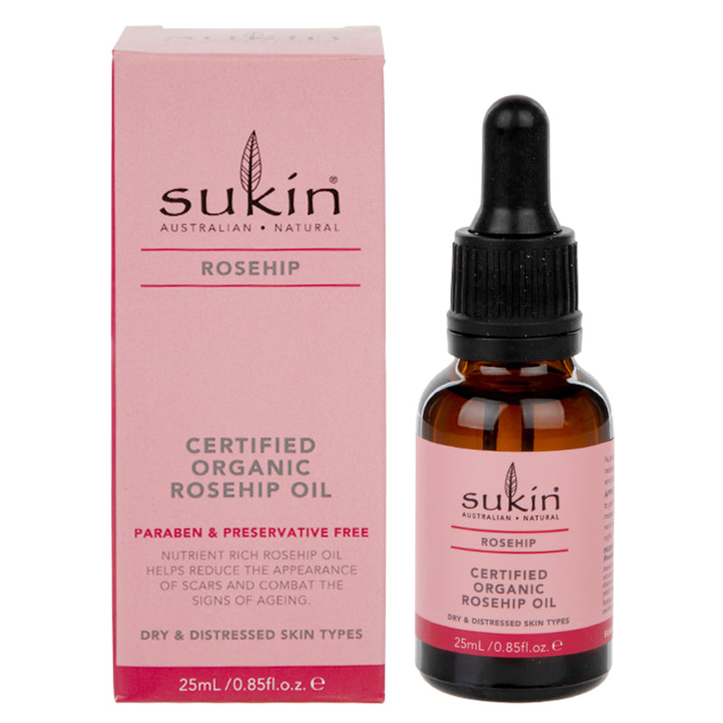 Sukin Certified Organic Rosehip Oil 25ml (British brand)