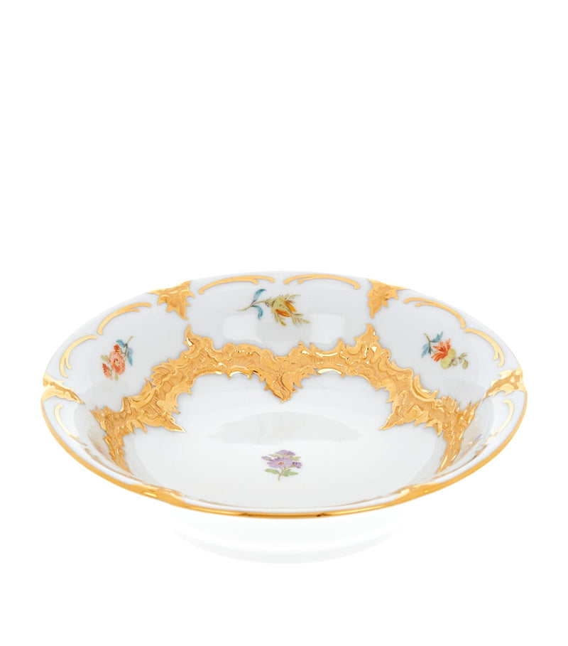 Meissen porcelain bowl with strewn flowers design and 200ml capacity, imported from the UK