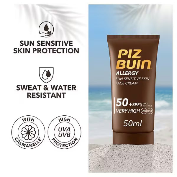 Piz Buin Face Cream SPF 50+ 40ml , imported from the UK