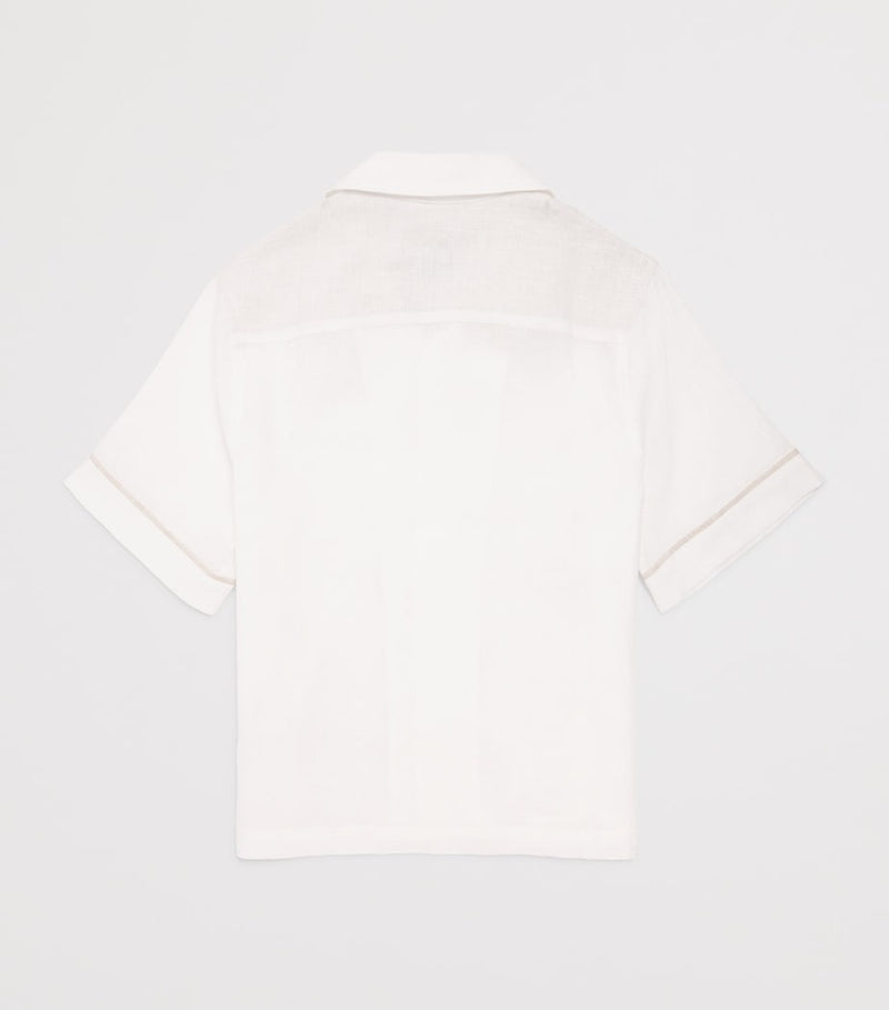 Eleventy Kids linen button-up shirt for children, short sleeves, ages 2-16 - British product