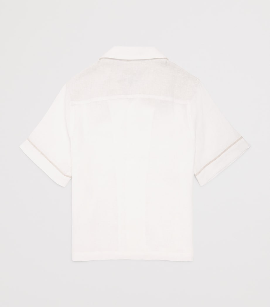 Eleventy Kids linen button-up shirt for children, short sleeves, ages 2-16 - British product