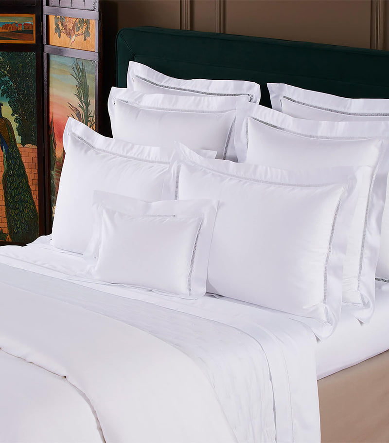 Yves Delorme Colisée Blanc boudoir pillowcase 31cm x 42cm (British brand)