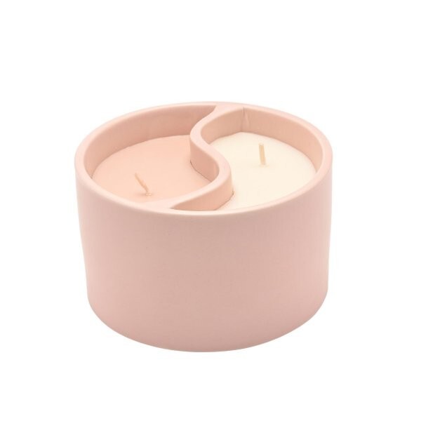 Serenity blush pink ceramic candle Breathe and Flow (British brand)
