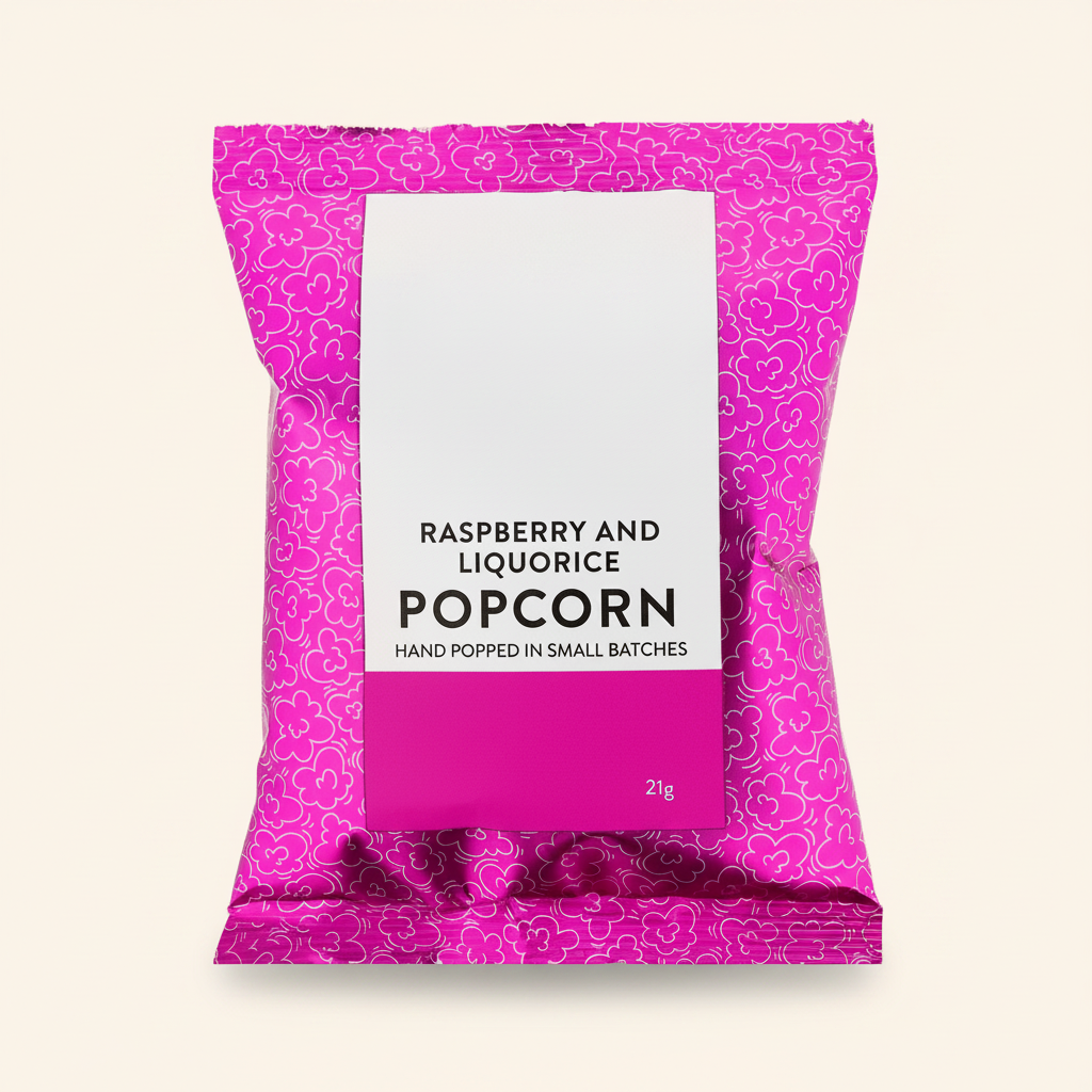 Holland Barrett Raspberry Liquorice Popcorn 8x 21g