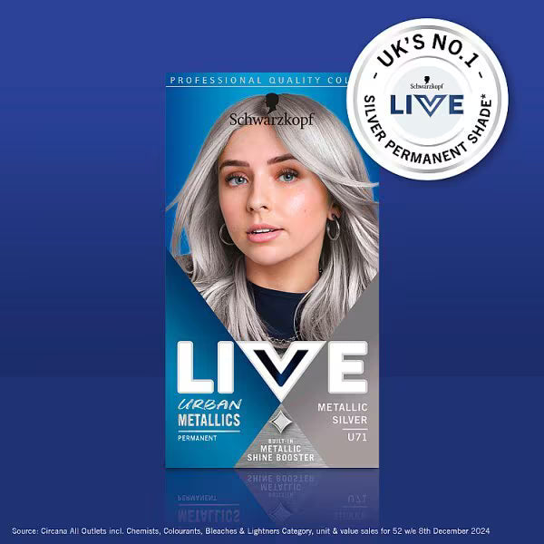 LIVE Permanent Silver Hair Dye 60ml tube, UK version