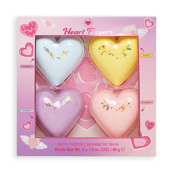 I Heart Revolution heart shaped bath fizzers 4 pack, UK version