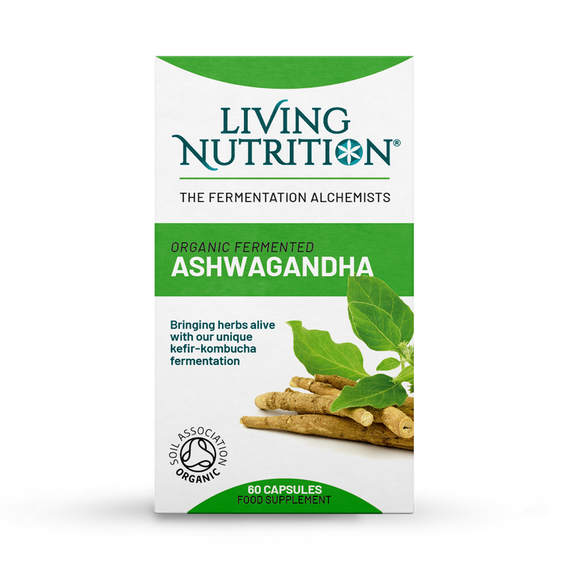 Living Nutrition Organic Fermented Ashwagandha 60 Capsules