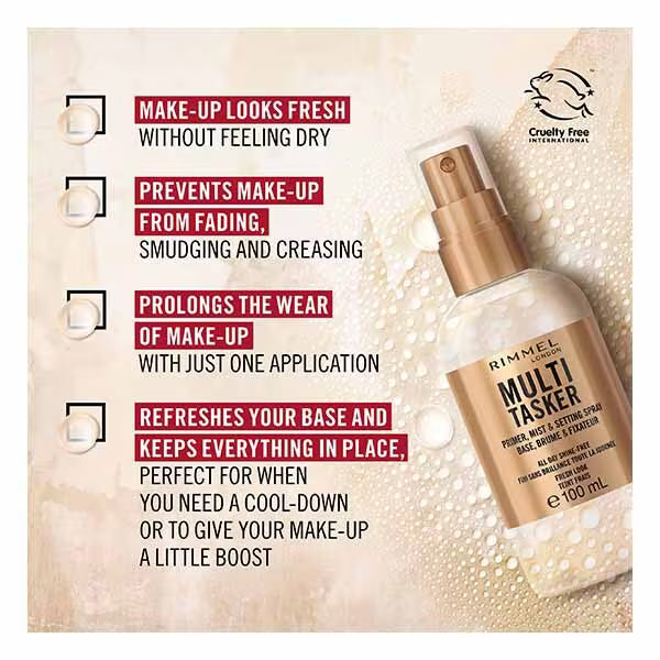Rimmel Multi Tasker Primer Mist and Setting Spray, imported from the UK