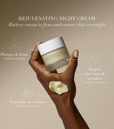 Rejuvenating Night Cream with Hazelnut Peptide and Plum Almond Oil for Combination Skin, Vegan, 50ml