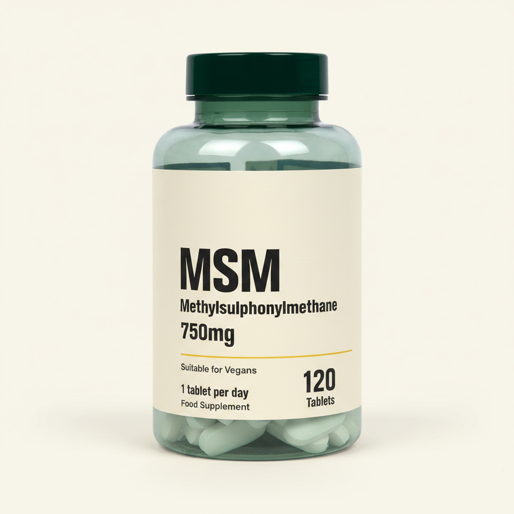 Holland & Barrett MSM tablets 750mg 120 count, UK version