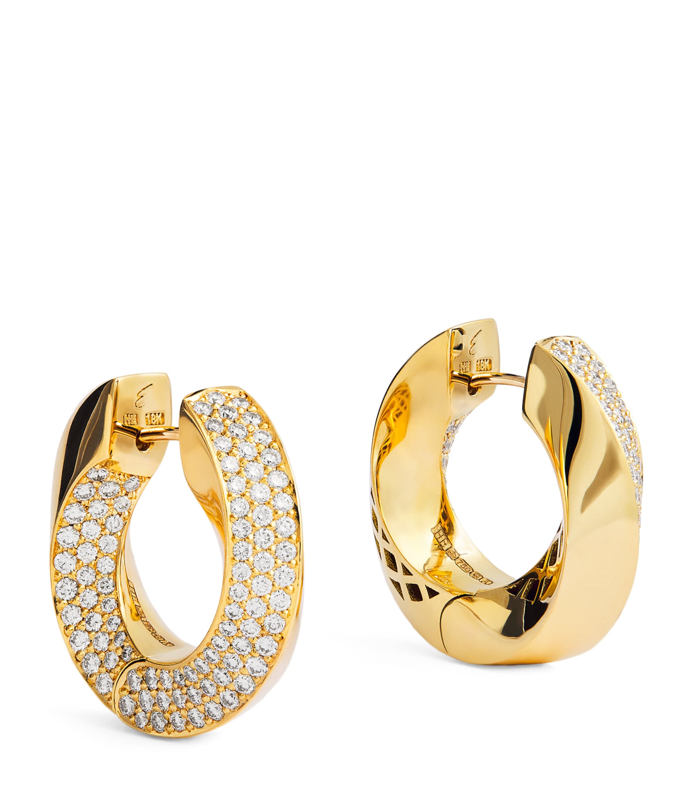 Engelbert Aurea Spira Creoles gold and diamond earrings - British product