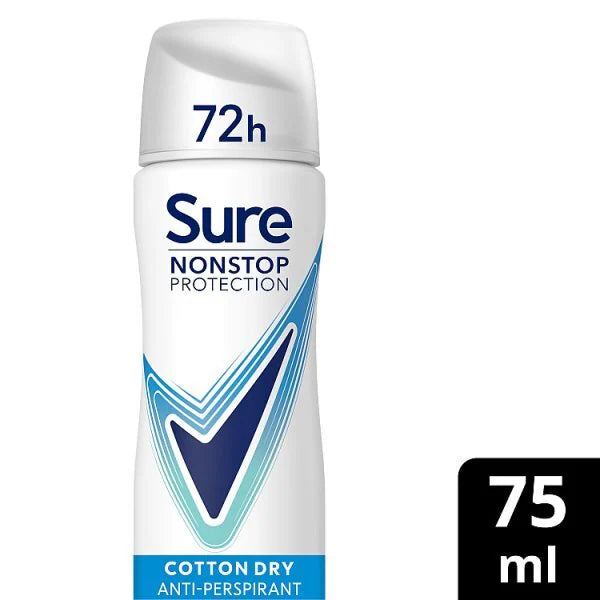 Sure Nonstop Protection Cotton Dry Anti-Perspirant Deodorant 75ml (British brand)