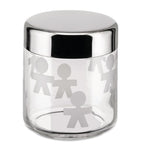 Alessi decorative jar with standing men figures, 12.5cm - British product