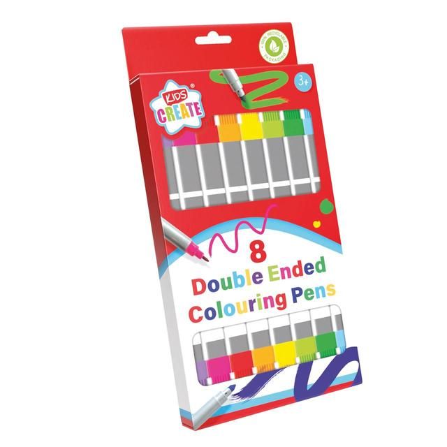8 Double Ended Colouring Pens Felt Tips   8 per pack - McGrocer