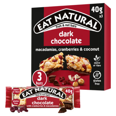 Eat Natural dark chocolate nut bars 120g - British product