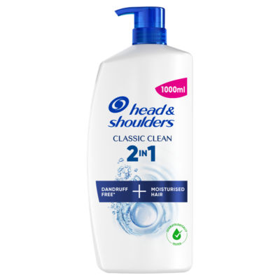 Head & Shoulders Classic Clean 2in1 Anti-Dandruff Shampoo and Conditioner 1000ml pump, UK version