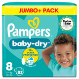 Pampers Baby-Dry size 8 nappies 52 pack, 17kg+, imported from the UK