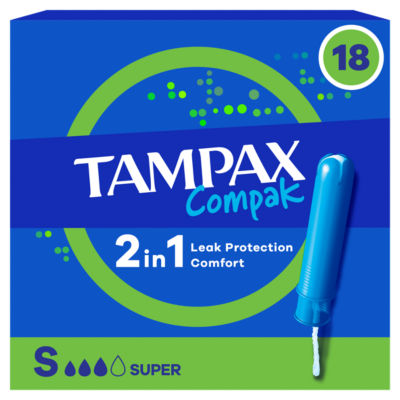 Tampax Compak Super Tampons 18 pack (British brand)