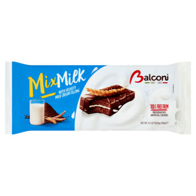 Balconi biscuit bars with milk cream filling 350g - British product