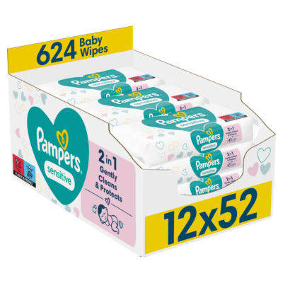 Pampers sensitive baby wipes 624 wipes, imported from the UK