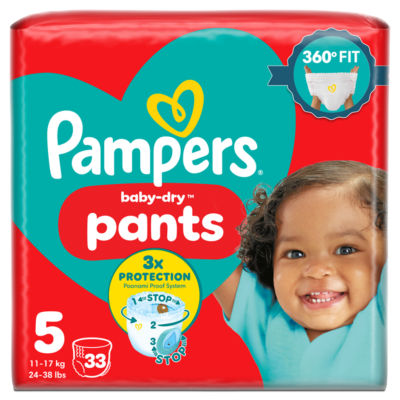 Pampers Baby-Dry nappy pants size 5, 33 nappies, imported from the UK