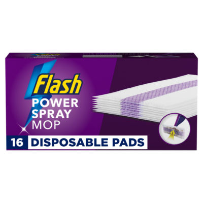 Flash Power Spray Mop disposable floor cleaner pads 16 refills - British product