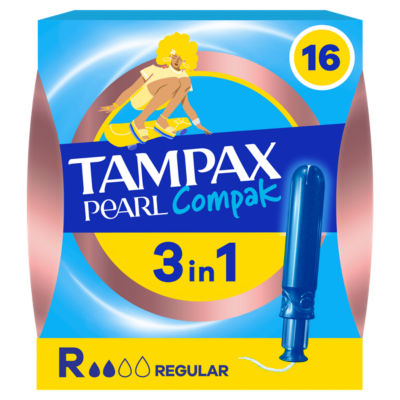 Tampax Pearl Compak Regular Tampons 16 pack (British brand)