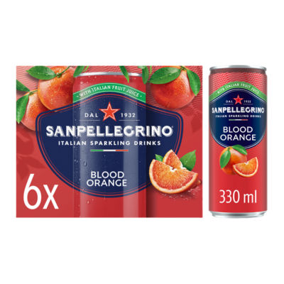 San Pellegrino Blood Orange sparkling drink 6x330ml (British brand)