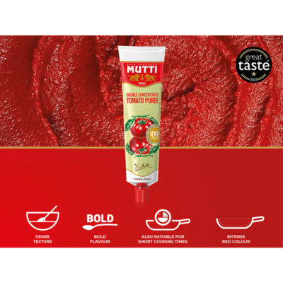 Mutti double concentrate tomato puree 130g, imported from the UK